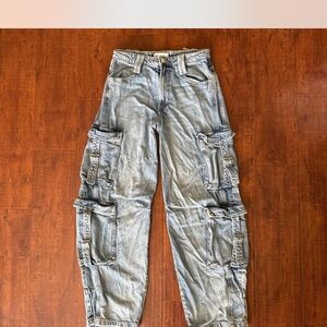 Zara Light Blue Cargo Jeans